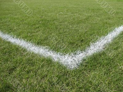 Corner boundary line of a playing field