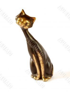 indian cat statue isolated
