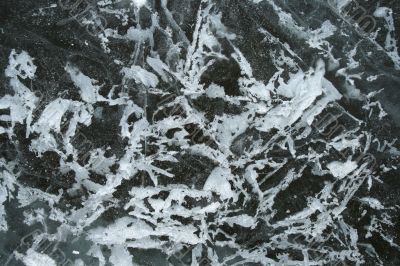 Frosty ornament on ice