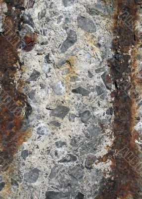 Stone and rusty iron background Stone and rusty iron background