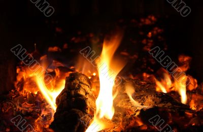 Flames and ember