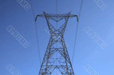 Top of the big electricity pylon