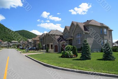 Expensive houses in a suburban neighborhood