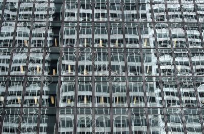 Abstract reflections in the corporate building