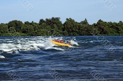 Jet boating adventure on the river