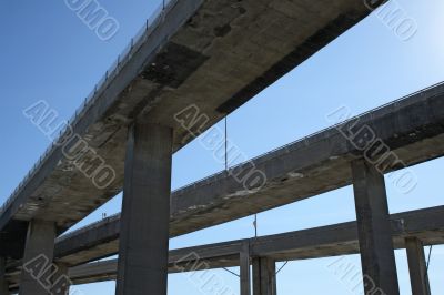 Side view of highway viaducts Side view of highway viaducts
