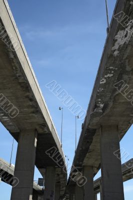 Under the highway viaducts