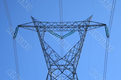 Top of the huge electricity pylon