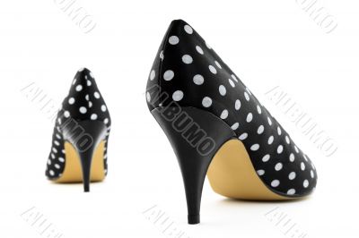 Retro high heel polka shoes