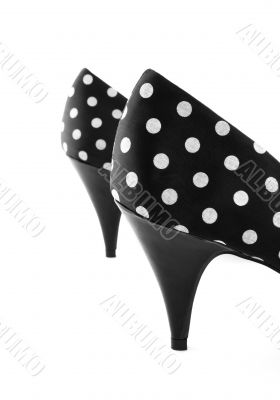 High heel polka shoes
