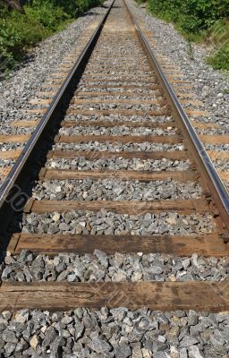 Railway track fading into the distance