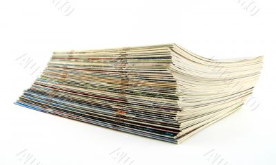 Stack of old thin magazines