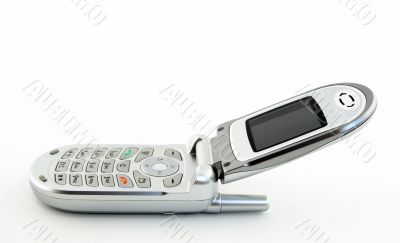 Open clamshell cell phone Open clamshell cell phone