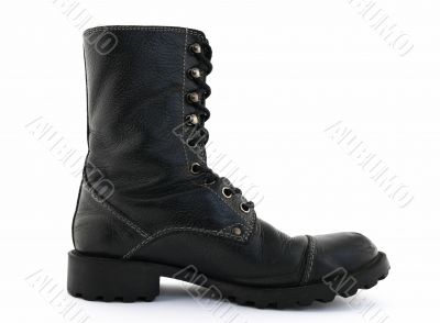 Black leather boot