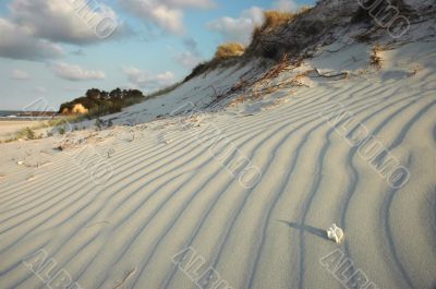 Untouched beach in the evening.