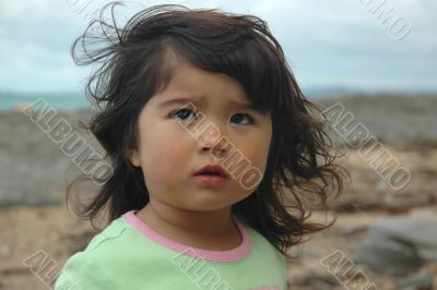 Cute little girl crying.