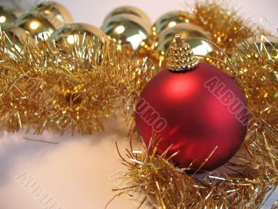 Christmas decoration with red ball