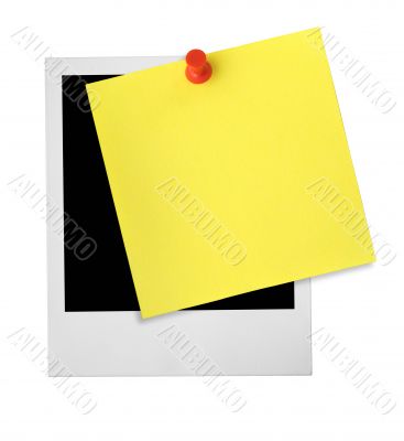 photo frame and yellow note