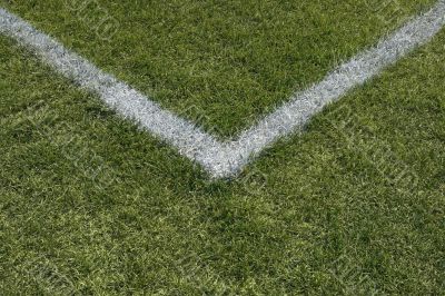 Corner boundary lines of a sports field