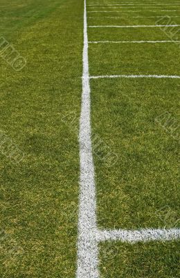 Side boundary line of a football field
