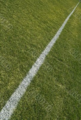 Boundary line of a green playing field Boundary line of a green playing field