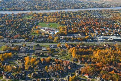 Aerial view of a suburban neighborhood Aerial view of a suburban neighborhood