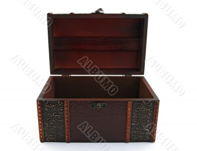 Empty wooden treasure chest Empty wooden treasure chest