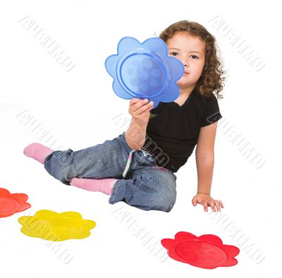 little kid making her colour choice