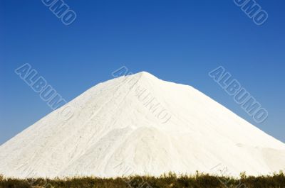 Heap of sea salt in a marsh