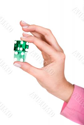 hand holding dices