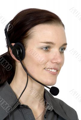 customer services girl smiling