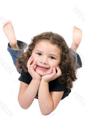 cute little girl on the floor cute little girl on the floor