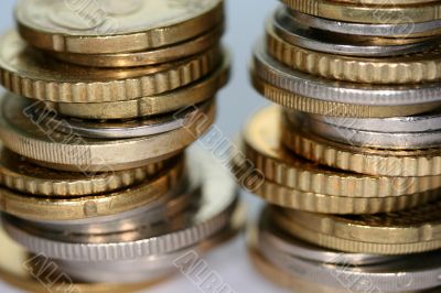 Europe coins on a table