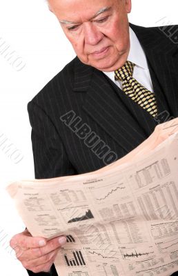business manager reading newspaper