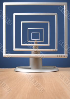 grey monitor on desk - infinity