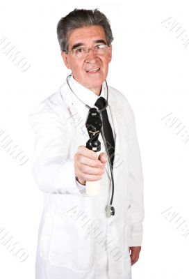 friendly senior male doctor