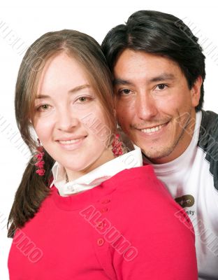 beautiful couple over white beautiful couple over white
