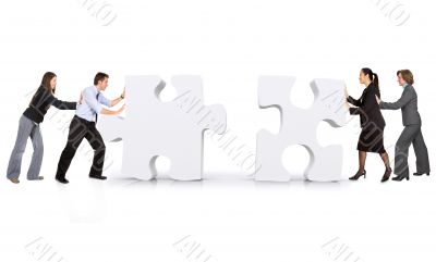 business teamwork - puzzle pieces