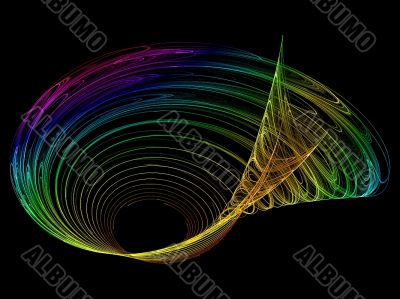 multi coloured shell spiral abstract
