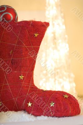 Red christmas boot