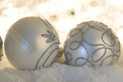 Silver Christmas baubles