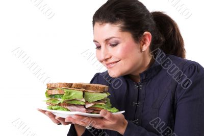 Looking forward to her sandwich