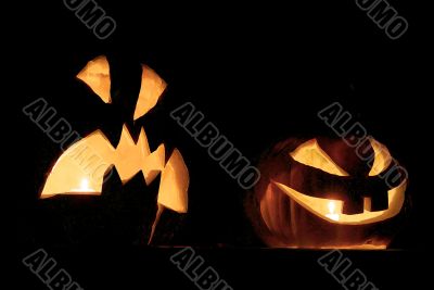 Helloween. Kind and malicious pumpkins