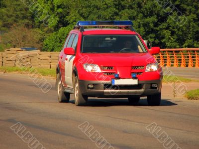 red security car