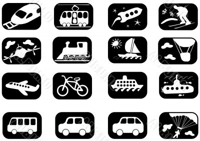 Transportation icon set