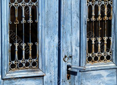 blue door