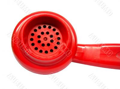 isolated Red Telephone mouth piece