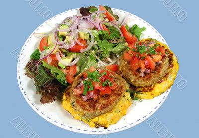 Chicken Patties And Salad