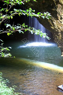 Waterfall In Cave