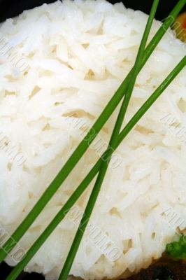 Boiled Rice With Chives